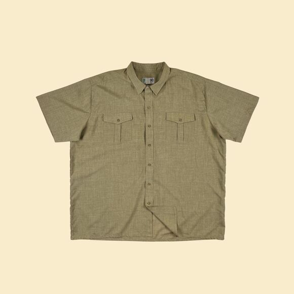 1990s light green mens shirt by Haband, vintage 90s casual short sleeve - Picture 1 of 9